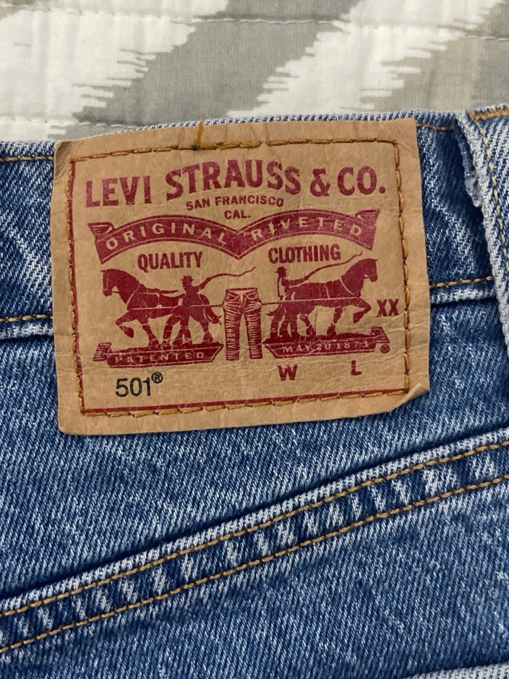 Levi's Women's Blue Jean Shorts with Classic Patch
